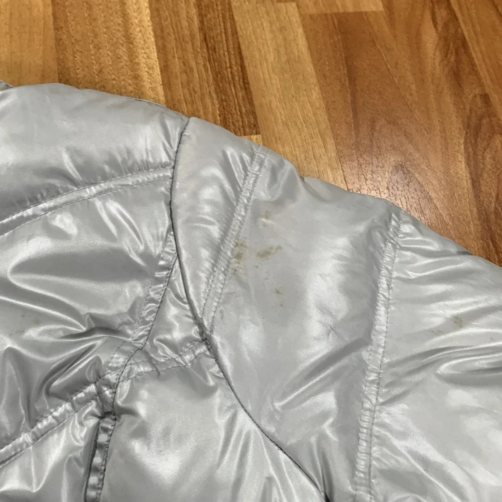 Tommy Hilfiger Jacket Mens XXL Silver Puffer Full Zip Casual Outdoor Hiking Coat